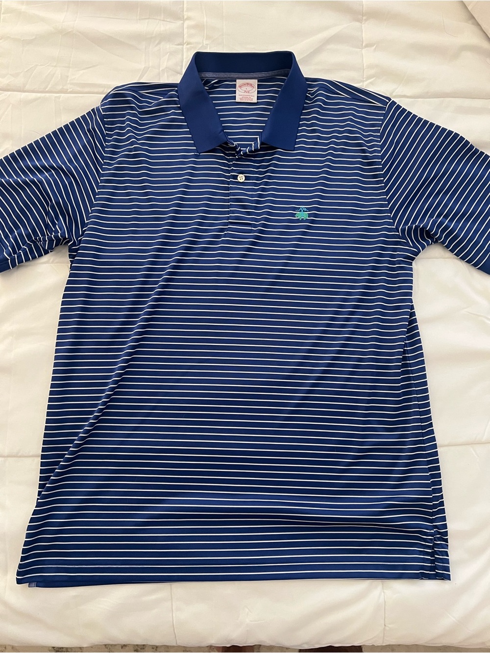 Brooks Brothers Navy and White Striped Polo